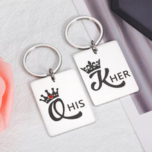 将图片加载到图库查看器,Couple Gifts Matching Keychain His Queen Her King Key Chains Valentines Anniversary Birthday Gifts for Husband Boyfriend Girlfriend Wife Wedding Engagement Gifts for Newlywed Couples Groom Bride to be