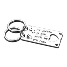 将图片加载到图库查看器,Couple Gifts Keychains for Him and Her Two Piece for Husband Wife Boyfriend Girlfriend Fishing Lovers Valentines Day Gifts Wedding Birthday Engagement Charm for Couples Fiance Fiancee Bride Groom