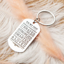 将图片加载到图库查看器,Inspirational Keychain Gifts to My Son Daughter Always Remember You are Braver Than You Believe Key Ring Charm Family Gifts from Dad Mom Graduation Birthday Christmas