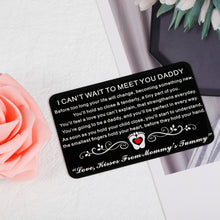 将图片加载到图库查看器,New Daddy Wallet Insert Card Gifts for Men Fathers Day Birthday Gifts for New Dad Papa to Be Pregnancy Baby Announcement Gifts for Him First Time Dad Father Husband Christmas Gifts from New Mommy Mom