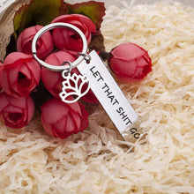 将图片加载到图库查看器,Inspirational Gifts for Teenage Girls Boys Buddha Meditation Lotus Flower Yoga Jewelry for Sisters Best Friend BFF Funny Gifts for Him Her Let That Go Relax Sign Fitness Gift for Yogi Women Men
