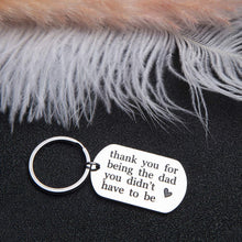 将图片加载到图库查看器,Step Fathers Day Gift Keychain for Dad from Daughter Son Any Man can be a Father in Law Personalized Keyring Birthday Christmas Wedding Gifts for Stepdad Men