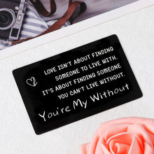 将图片加载到图库查看器,Husband Wallet Insert, Romantic Christmas Card Gift for Him Her, Boyfriend Fiance Anniversary Card Gift, Sentimental Valentine Birthday Gift for Hubby Wife, Metal Engraved Card Wedding Deployment Gift