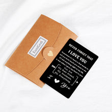 将图片加载到图库查看器,Anniversary Valentines Wallet Card Insert Gifts for Husband Boyfriend Birthday I Love You Gifts for Him Men Engagement Wedding Deployment Gifts from Fiancee Groom Girlfriend Engraved Love Note Card