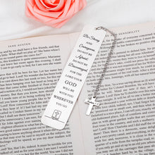 将图片加载到图库查看器,Inspirational Christian Gifts for Women Men Bible Verse Bookmark with Cross Pendant for Teenage Boys Girls Be Strong and Courageous Book Maker Son Daughter Christmas Birthday Graduation Present