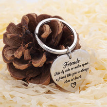 将图片加载到图库查看器,Friendship Gift for Women,Best Friend Keychain for Teen Girls,Side by Side or Miles Apart Friends Birthday Relationship Gifts for Best Friend Sisters Besties BFF Jewelry