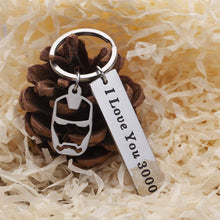 将图片加载到图库查看器,I Love You 3000 Keychain for Boyfriend Girlfriend Iron Man Gift for Dad Comic Movie Inspired Gift Avengers Endgame Avengers Fan Gift Tony Stark Gift Couples Keychain for Husband Wife Birthday