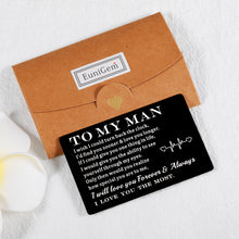 将图片加载到图库查看器,Engraved Love Notes Wallet Insert Card Gifts for Him Husband Fiance to My Man Gifts Boyfriend Hubby Anniversary Valentines Birthday Gifts from Wife Christmas Wedding Engagement Card Gift Groom Men