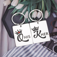 将图片加载到图库查看器,Couple Gifts Matching Keychain His Queen Her King Key Chains Valentines Anniversary Birthday Gifts for Husband Boyfriend Girlfriend Wife Wedding Engagement Gifts for Newlywed Couples Groom Bride to be