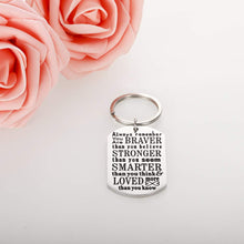 将图片加载到图库查看器,Inspirational Keychain for Women Men Son Daughter Birthday Graduation Christmas Gifts for Friends Students Motivation Jewelry for Her Him Key Ring Charm Always Remember You Are Braver Than You Believe