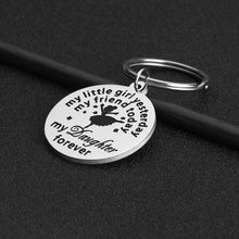 将图片加载到图库查看器,Gift Keychain for Daughter from Mother Dad for Birthday Wedding Christmas My Little Girl Yesterday My Friend Today My Daughter Forever Charm Pendant Gift for Daughter Her Women Teen Girls