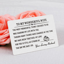 将图片加载到图库查看器,Valentines Day To My Wonderful Wife Wallet Card Insert Gifts for Women Wifey Birthday Anniversary Valentines Gifts from Husband Engagement Wedding Gifts for Bride To Be Future Wife Her Deployment Gift