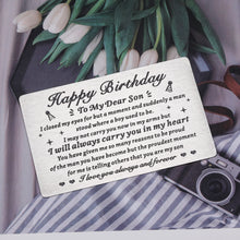 将图片加载到图库查看器,Son Birthday Card, Adult Son Birthday Gifts from Mom and Dad, Mom to My Son I Love You Wallet Card Insert Gift for Him, Coming-of-age Gifts for Son 21 Year Old Birthday Card, Son Birthday Gifts Idea