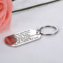 将图片加载到图库查看器,Inspirational Christian Keychain Gifts Religious Verse Prayer Charm Keychain for Women Men Girls Boys Birthday Christmas Gifts God has Perfect Timing Keyring