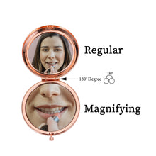 将图片加载到图库查看器,EuniGem Mom Birthday Present from Daughter Son to Mommy Rose Gold Compact Mirror Mother of The Bride Charms for Wedding Graduation Retirement Moving Away Christmas Valentines Day Jewelry