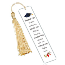 将图片加载到图库查看器,Class of 2023 Graduation Gifts for Her Him High School Student Inspirational Acrylic Bookmark for College Girls Boy Grads Senior Keepsake for Women Men Son Daughter Masters Graduation Present from Mom