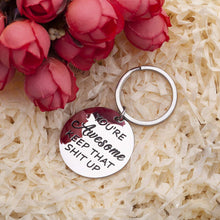 将图片加载到图库查看器,Inspirational Keychain for Men Women Motivational Birthday Gifts for Her Him Positive Affirmation Gifts for Coworker You are Awesome Keep That Cheer Up Keychain for Friend Christmas Gift
