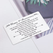 将图片加载到图库查看器,Happy 1st Anniversary Card Gifts for Men, First Anniversary Card Gifts for Him Husband, 1st Year Wedding Anniversary Present for Men Hubby, 1 Year Love Note Engraved Metal Wallet Card for Boyfriend