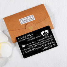 将图片加载到图库查看器,To Man Man Wallet Insert Card Engraved Love You Notes Christmas Gifts for Him Husband Stocking Stuffer Boyfriend Birthday Anniversary Valentines Gift for Men Fiance Groom Wedding Engagement Deployment
