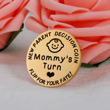 将图片加载到图库查看器,New Parent Decision Coin Gifts for First Time Mom Dad Mommy to Be Funny New Baby Gift for Baby Shower Newborn Baby Present for Pregnancy Mummy Christmas Gift Mothers Day Birthday Double-Sided Gold