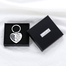 将图片加载到图库查看器,Memorial Gift Keychain for Men Women Loss of Loved One Funeral Gift Bible Verse Engraved Quote God has You in his arms I Have You in My Heart Pendant Remembrance Sympathy Gift