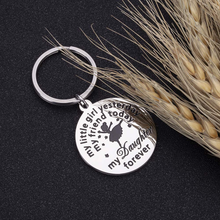 将图片加载到图库查看器,Gift Keychain for Daughter from Mother Dad for Birthday Wedding Christmas My Little Girl Yesterday My Friend Today My Daughter Forever Charm Pendant Gift for Daughter Her Women Teen Girls