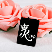 将图片加载到图库查看器,His Queen Her King Matching Keychains Couple Gifts for Valentines Women Men Anniversary Birthday Gifts for Him Her Boyfriend Fiance Engagement Wedding Deployment Gifts for Bride Groom Husband to Be