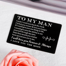 将图片加载到图库查看器,Engraved Love Notes Wallet Insert Card Gifts for Him Husband Fiance to My Man Gifts Boyfriend Hubby Anniversary Valentines Birthday Gifts from Wife Christmas Wedding Engagement Card Gift Groom Men