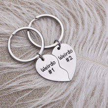 将图片加载到图库查看器,Best Friend Keychain, Friendship Gift for Teen Girls BFF, Weirdo 1 Weirdo 2 Gift Keyring for Boyfriend Girlfriend Husband Wife Couples,Valentine Anniversary Birthday Heart Charm Pendant for Her Him