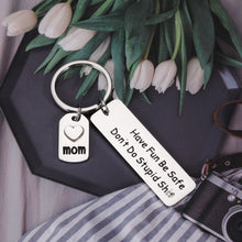 将图片加载到图库查看器,Funny Christmas Gifts for Son Daughter Birthday from Mom Have Fun Be Safe Don't Do Stupid St Keychain Gag Sarcasm Gift for Men Women Teen Boys Girls Graduation Humor Gifts Mother to Kids Presents
