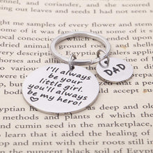 将图片加载到图库查看器,Father's Day Gift Keychain for Dad I'll Always Be Your Little Girl You Will Always Be My Hero Gift for Dad Keychain from Daughter Son Kids Wife for Birthday Christmas Valentines Day