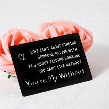 将图片加载到图库查看器,Husband Wallet Insert, Romantic Christmas Card Gift for Him Her, Boyfriend Fiance Anniversary Card Gift, Sentimental Valentine Birthday Gift for Hubby Wife, Metal Engraved Card Wedding Deployment Gift