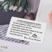 将图片加载到图库查看器,Valentines Day To My Wonderful Wife Wallet Card Insert Gifts for Women Wifey Birthday Anniversary Valentines Gifts from Husband Engagement Wedding Gifts for Bride To Be Future Wife Her Deployment Gift