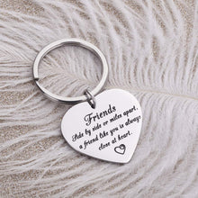 将图片加载到图库查看器,Friendship Gift for Women,Best Friend Keychain for Teen Girls,Side by Side or Miles Apart Friends Birthday Relationship Gifts for Best Friend Sisters Besties BFF Jewelry