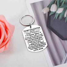 将图片加载到图库查看器,To My Daughter Gifts from Mom Inspirational Keychain I Love You Gifts for Daughter Teen Girls Stocking Stuffers Christmas Present for Stepdaughter Sweet 16th Birthday Back to School Graduation Gifts
