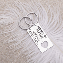 将图片加载到图库查看器,Couple Keychain Gifts for Husband Wife Him Her Puzzle Keychain Set of 2 Key Ring Charm Valentines Day Wedding Anniversary Christmas Gifts (Her One His Only)