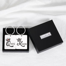将图片加载到图库查看器,Couple Gifts Matching Keychain His Queen Her King Key Chains Valentines Anniversary Birthday Gifts for Husband Boyfriend Girlfriend Wife Wedding Engagement Gifts for Newlywed Couples Groom Bride to be