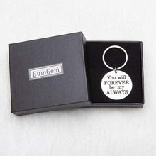 将图片加载到图库查看器,Valentines Day Gift Keychain for Mom Dad Merry Christmas Women Men Best Stocking Stuffers for Husband Wife Boyfriend Girlfriend You Will Forever Be My Always Birthday Anniversary Wedding Gift (1pc)