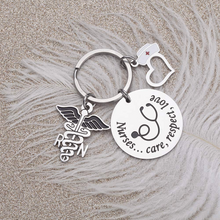 将图片加载到图库查看器,Nurse Keychain for Women Men Nursing Graduation Gift for Her Him Appreciation Key Ring Birthday Christmas Valentines Thanksgivin Nurses Day for Nurses Practitioner RN Charm Medical Student Gift