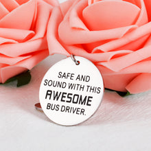 将图片加载到图库查看器,Bus Driver Gifts Keychain, Appreciation Gifts for School Bus Driver, Thank You Gift for Bus Driver, Bus Key Chain Gift from Student Girl Principal, Safe and Sound with This Awesome Bus Driver Key Ring