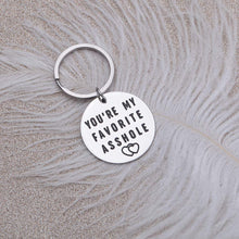 将图片加载到图库查看器,Funny Gifts for Boyfriend Girlfriend You're My Favorite Asshle Keychain for Husband Wife Valentines Day Birthday Anniversary Christmas Present Couples Keychains for Him Her