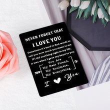 将图片加载到图库查看器,Anniversary Valentines Wallet Card Insert Gifts for Husband Boyfriend Birthday I Love You Gifts for Him Men Engagement Wedding Deployment Gifts from Fiancee Groom Girlfriend Engraved Love Note Card