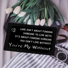 将图片加载到图库查看器,Husband Wallet Insert, Romantic Christmas Card Gift for Him Her, Boyfriend Fiance Anniversary Card Gift, Sentimental Valentine Birthday Gift for Hubby Wife, Metal Engraved Card Wedding Deployment Gift