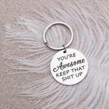 将图片加载到图库查看器,Inspirational Keychain for Men Women Motivational Birthday Gifts for Her Him Positive Affirmation Gifts for Coworker You are Awesome Keep That Cheer Up Keychain for Friend Christmas Gift