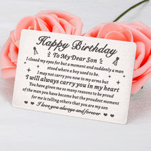 将图片加载到图库查看器,Son Birthday Card, Adult Son Birthday Gifts from Mom and Dad, Mom to My Son I Love You Wallet Card Insert Gift for Him, Coming-of-age Gifts for Son 21 Year Old Birthday Card, Son Birthday Gifts Idea
