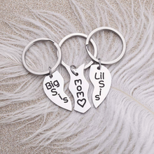 将图片加载到图库查看器,3Pcs Mom Gifts Keychain from Daughter for Mothers Day Gifts for Big Sis Little Sis Mom Matching Heart Pendant Keychain Set for Mom Daughter Family Gift for Christmas Birthday for Women Sister