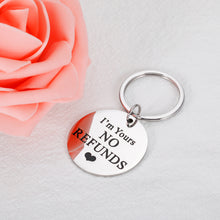 将图片加载到图库查看器,Funny Anniversary Valentines Day Gifts for Women Men I'm Yours No Refunds Keychain for Husband Boyfriend Gag Birthday Gifts from Wife Girlfriend Newlywed Couple Wedding Engagement Love You Gifts Him