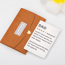 将图片加载到图库查看器,Funny Father Gifts for Fathers Day Dad Birthday Present Metal Wallet Insert Card Gifts for Men Him Novelty Thanksgiving Christmas Card Valentine Gift for Daddy Papa Father from Daughter Son to Stepdad