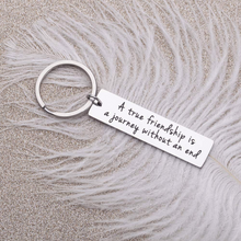 将图片加载到图库查看器,Friendship Gifts for Women Men Brithday, Inspirational Best Friend Keychain for Teen Girls, Long Distance Relationships Graduation Sister Gifts, A True Friendship is a Journey Without an end
