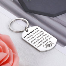 将图片加载到图库查看器,Husband Keychain Anniversary for Husband Boyfriend from Wife Girlfriend to My Man Wedding Birthday Christmas Valentines Present for Men Him Fiance